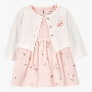Carter's Bodysuit Dress & Cardigan Set